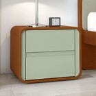 Mesa De Cabeceira Loop 2 Gavetas Frassino/salvia - Móveis Lop