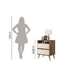 Mesa De Cabeceira Lótus Retrô 1 Nicho 2 Gavetas Pés Palito Ja