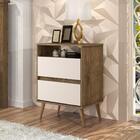 Mesa De Cabeceira Lótus Retrô 1 Nicho 2 Gavetas Pés Palito Ja