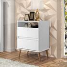 Mesa De Cabeceira Lótus Retrô 1 Nicho 2 Gavetas Pés Palito Ja