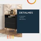 Mesa De Cabeceira Lótus Retrô 1 Nicho 2 Gavetas Pés Palito Ja