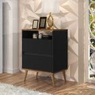 Mesa De Cabeceira Lótus Retrô 1 Nicho 2 Gavetas Pés Palito Ja