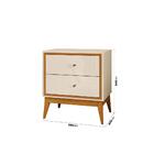 Mesa De Cabeceira Lucca 2 Gavetas Off White Cedro 47621 Edn