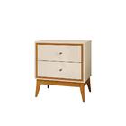 Mesa De Cabeceira Lucca 2 Gavetas Off White Cedro 47621 Edn
