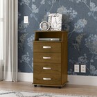 Mesa De Cabeceira Luxo 2 Com 4 Gavetas E 1 Nicho Cor Malbec -