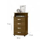 Mesa De Cabeceira Luxo 2 Com 4 Gavetas E 1 Nicho Cor Malbec -