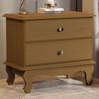 Mesa De Cabeceira Luxo 2 Gavetas 100% Mdf Nature 1111 - Jb Be