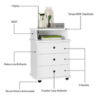 Mesa de Cabeceira Luxo - Branco