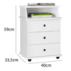 Mesa de Cabeceira Luxo - Branco