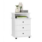 Mesa de Cabeceira Luxo - Branco Brilho