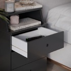 Mesa De Cabeceira Luxo New Preto – Ej Móveis