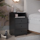 Mesa De Cabeceira Luxo New Preto – Ej Móveis