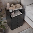 Mesa De Cabeceira Luxo New Preto – Ej Móveis