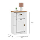 Mesa De Cabeceira Madeira 1 Porta 1 Gaveta Bolton Branco Made