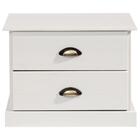 Mesa De Cabeceira Madeira 2 Gavetas Paris - Branco