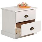Mesa De Cabeceira Madeira 2 Gavetas Paris - Branco