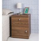 Mesa De Cabeceira Madeira Escura Com Gaveta E Porta 53x40cm P