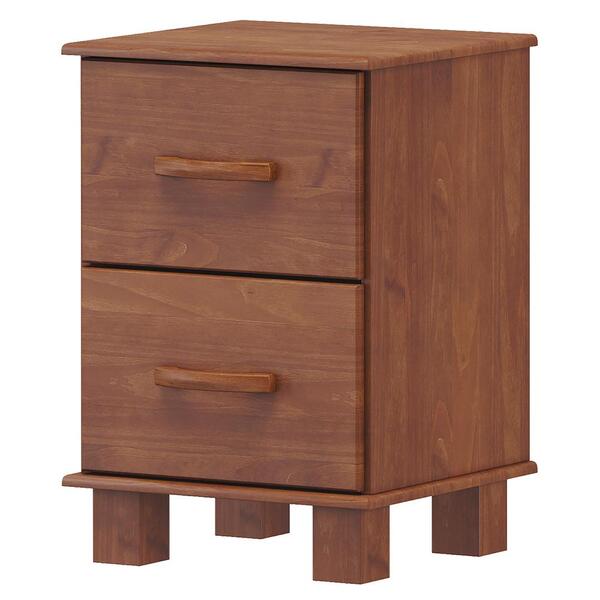 Mesa De Cabeceira Madeira Maciça 2 Gavetas 42 Cm 1137 Milani