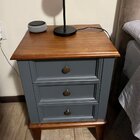 Mesa De Cabeceira Madeira Maciça Cinza