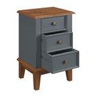 Mesa De Cabeceira Madeira Maciça Cinza