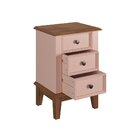 Mesa De Cabeceira Madeira Maciça Rosa