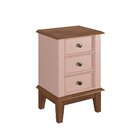Mesa De Cabeceira Madeira Maciça Rosa