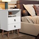 Mesa De Cabeceira Madri 2 Gavetas Pés Palito Branco Jalmac -