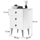 Mesa De Cabeceira Madri 3 Gavetas Branco Pés Palito Jalmac