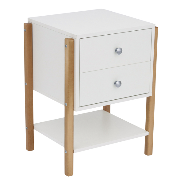 Mesa de Cabeceira Magali 46 Madeira Branco 60x46x40cm Astral Design