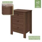 Mesa de Cabeceira Maggiore 3 Gavetas Lopas Imbuia Naturale