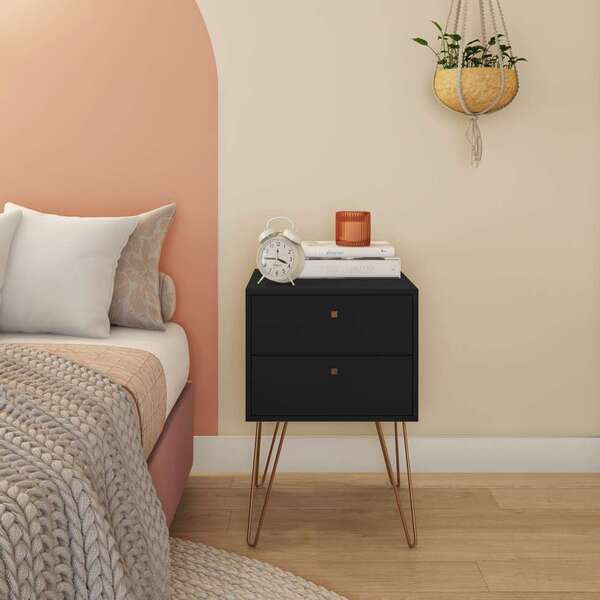 Mesa De Cabeceira Martina 2 Gv Preta