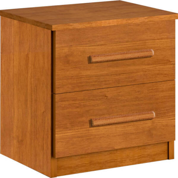 Mesa De Cabeceira Mdf 2 Gavetas Puxadores Madeira - Zeus-natu