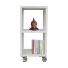 Mesa De Cabeceira Mdf Com Rodinhas Giratórias Mdf Branco