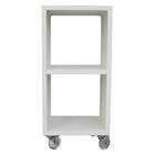Mesa De Cabeceira Mdf Com Rodinhas Giratórias Mdf Branco