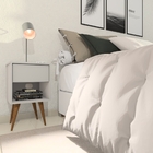 Mesa De Cabeceira Mdf Pés Palitos Com 1 Gaveta E 1 Nicho Plan