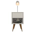 Mesa De Cabeceira Mdf Pés Palitos Com 1 Gaveta E 1 Nicho Plan