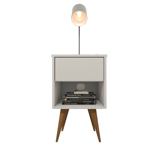 Mesa De Cabeceira Mdf Pés Palitos Com 1 Gaveta E 1 Nicho Plan