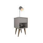 Mesa De Cabeceira Mdf Pés Palitos Com 1 Gaveta E 1 Nicho Plan