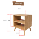 Mesa De Cabeceira Mesinha Decoração Com Pés Carvalho Hanover