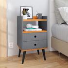 Mesa De Cabeceira Mesinha Decorativa Quarto Com Nicho E 2 Gav