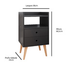 Mesa de Cabeceira Mesinha Decorativa Quarto Com Nicho e Gavet