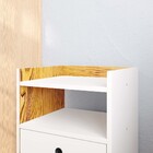 Mesa de Cabeceira Mesinha Decorativa Quarto Com Nicho e Gavet