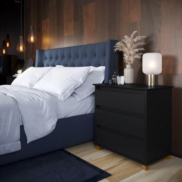 Mesa De Cabeceira Mini Cômoda 3 Gavetas Luxo