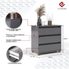 Mesa De Cabeceira Mini Cômoda 3 Gavetas Luxo - Ej Móveis - Ci