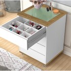 Mesa De Cabeceira Moderna Com Colmeia Decor Branca Com Amêndo