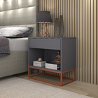 Mesa De Cabeceira Moderna Estilo Industrial Cinza