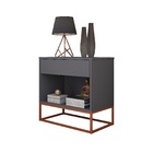 Mesa De Cabeceira Moderna Estilo Industrial Cinza