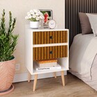 Mesa de Cabeceira Moderna Mesinha Lateral Cama Criado com 2 G