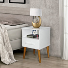 Mesa de Cabeceira Moderna Retrô 1 Gaveta Pérola Criado Mudo -