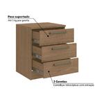 Mesa De Cabeceira Modulada Requinte Com 3 Gavetas - Macadâmia